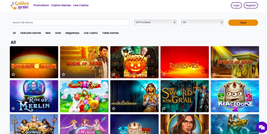 Golden Genie Casino Games