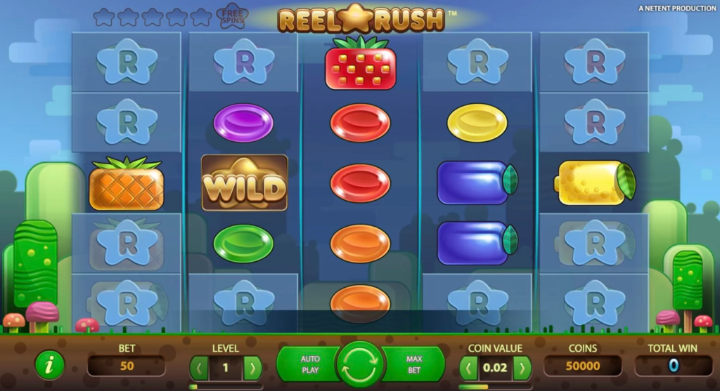 slot action on reel rush