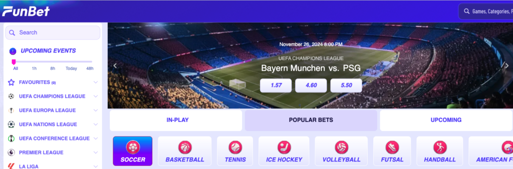 funbet sportsbook options