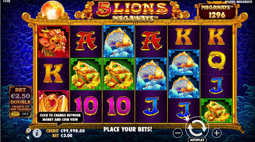 5 lions megaways slots game play