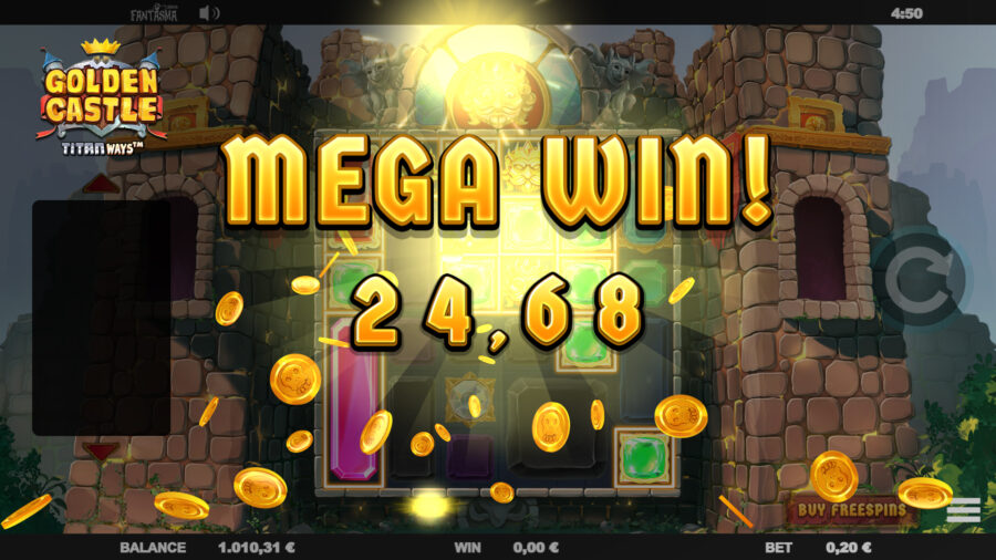 mega win on golden castle slot game