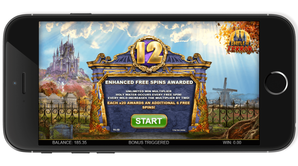 bonus buy feature of castle of terror slot game