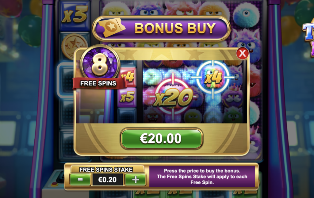 bonus buy feature of trigger happy slot game