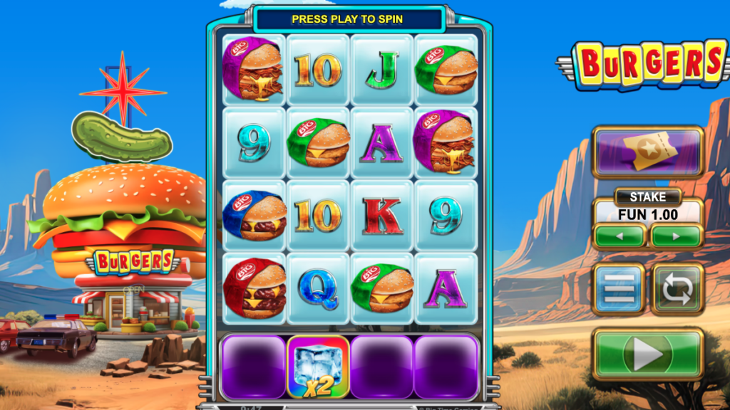 game play on burgers slot game