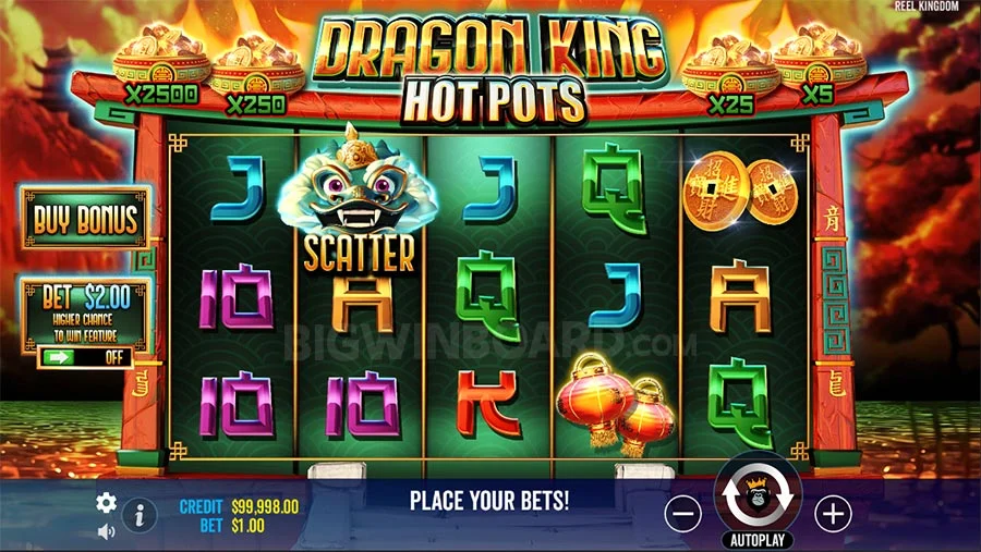 Dragon King Hot Pots Bonus Buy gameplay.