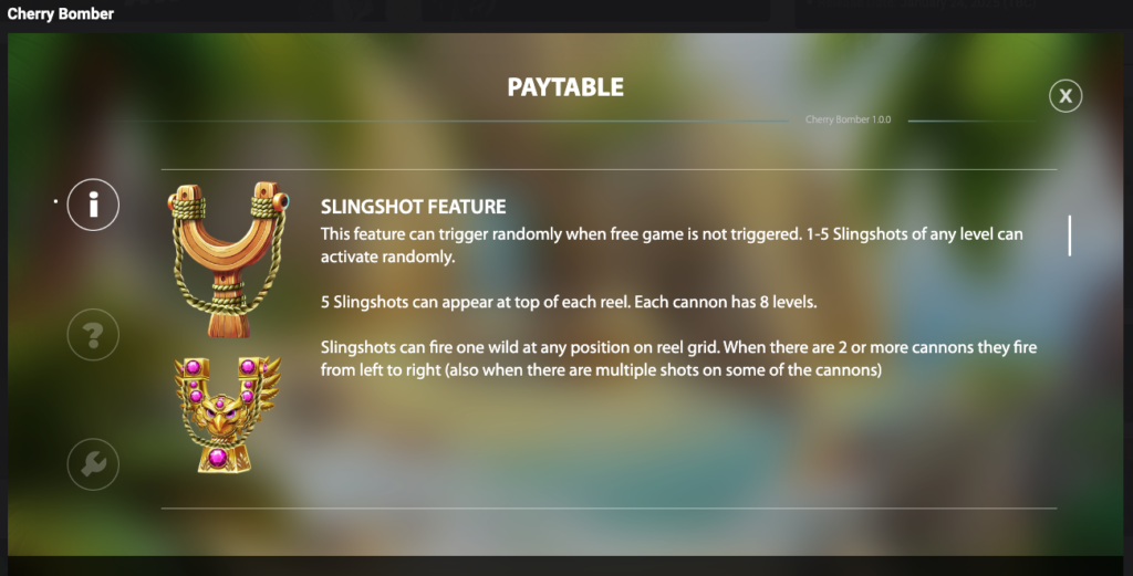 Cherry Bomber Bonus Buy Slot Slingshot feature.