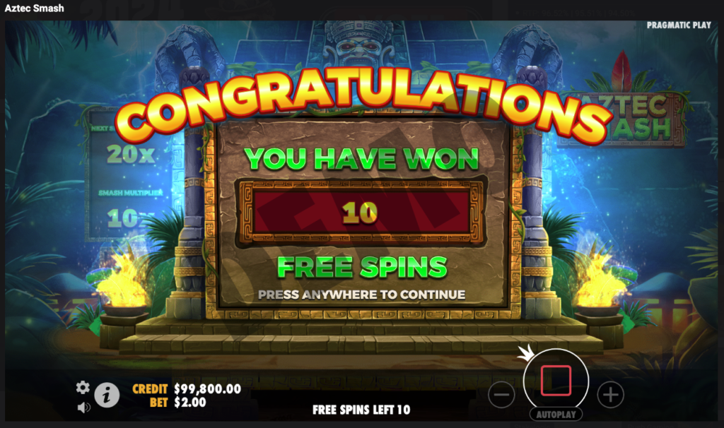 Aztec Smash Bonus Buy Slot feature.