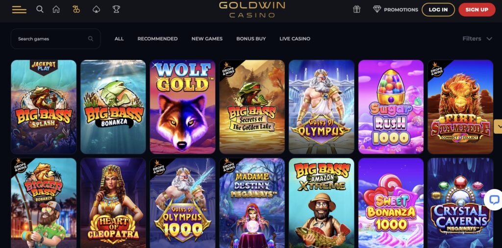 Goldwin Casino games library 