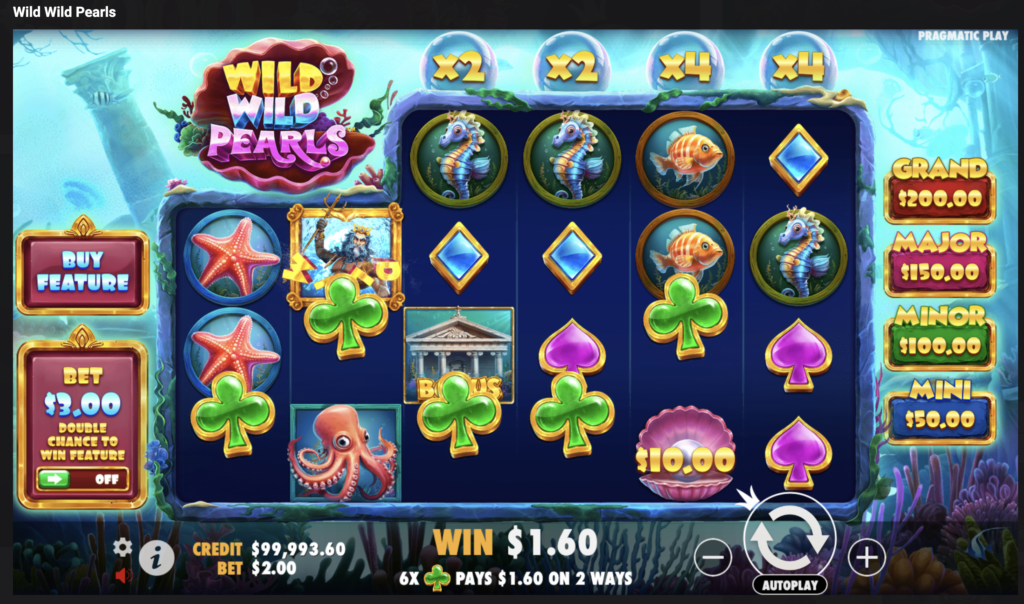 Wild Wild Pearls Bonus Buy Slot gameplay.