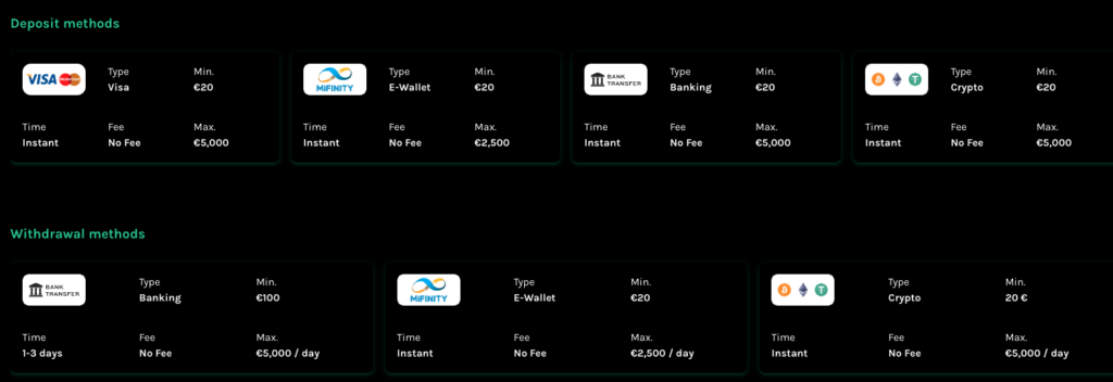 payment options at casino ways