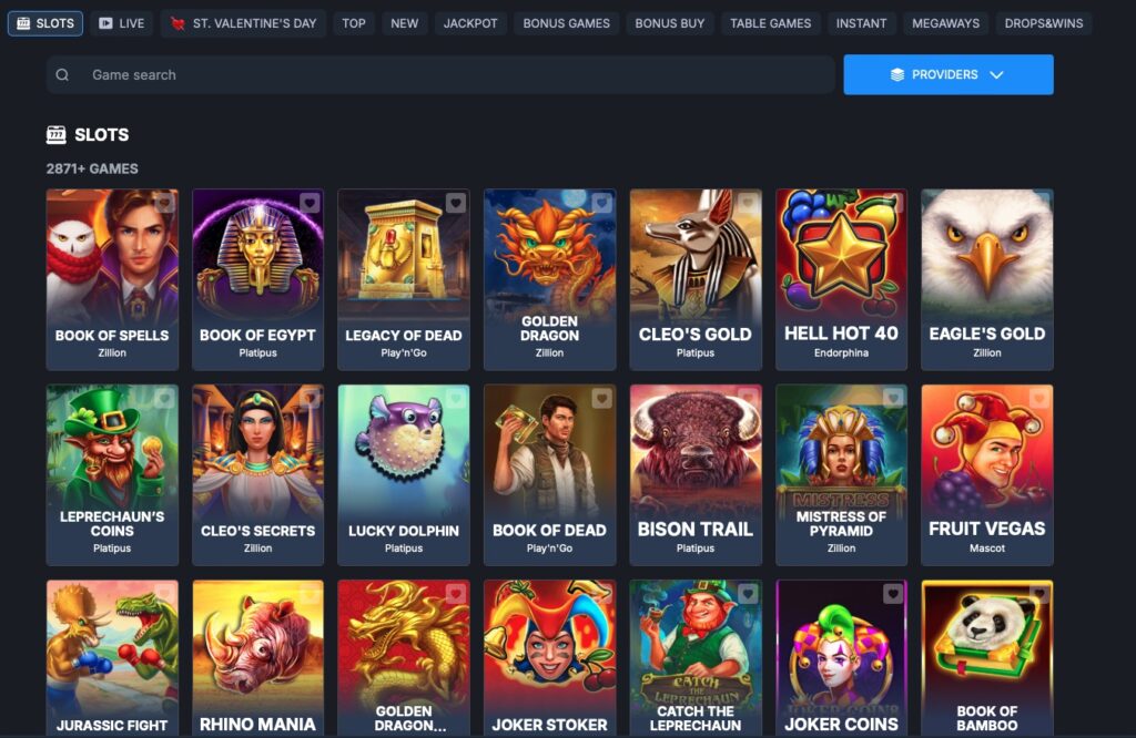 Monixbet casino games