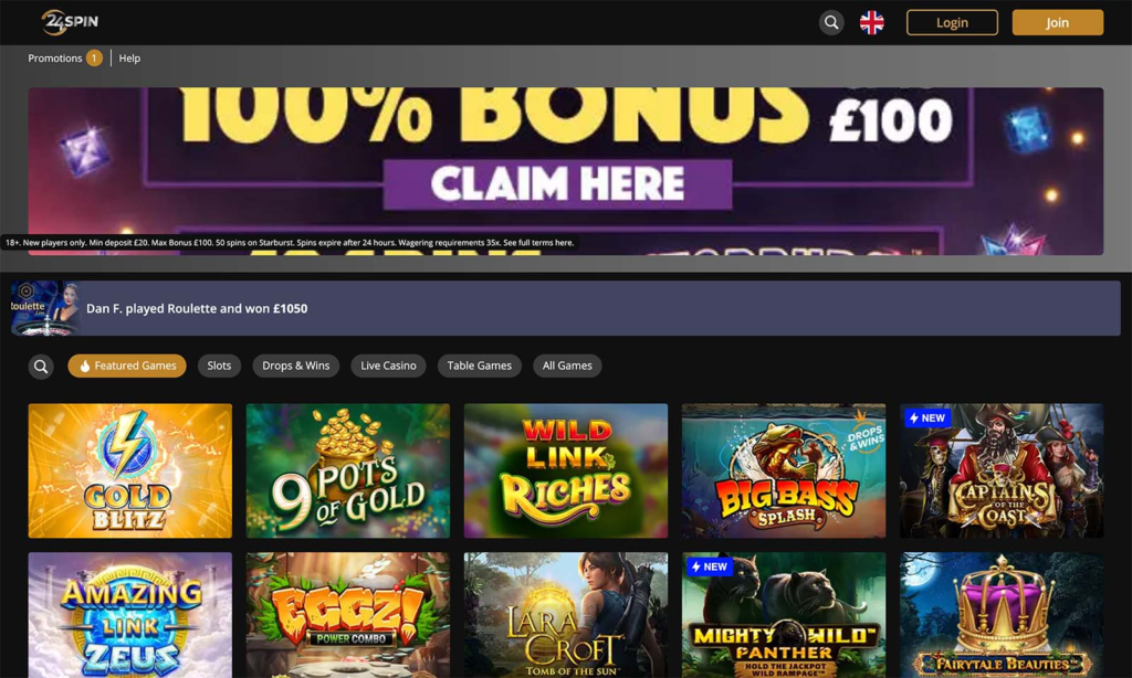 game selection at the casino