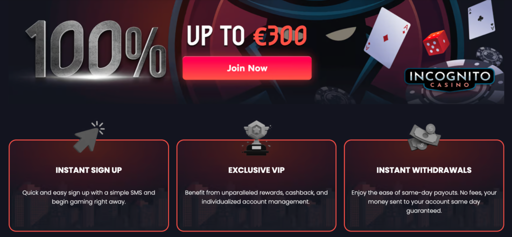 Incognito Casino Bonuses and Promotions.