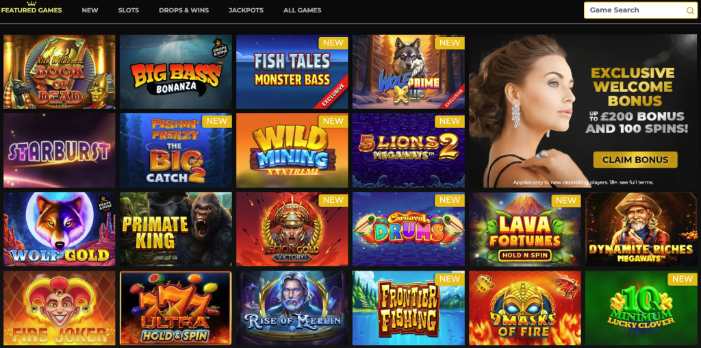 Regent Play Game Selection.