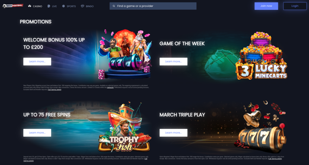 MegaFootball promotions.