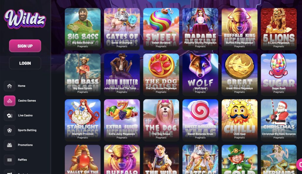 Wildz casino games library 