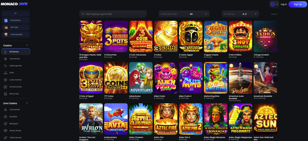 Monaco Jack Casino Slots and Live Dealer Games.