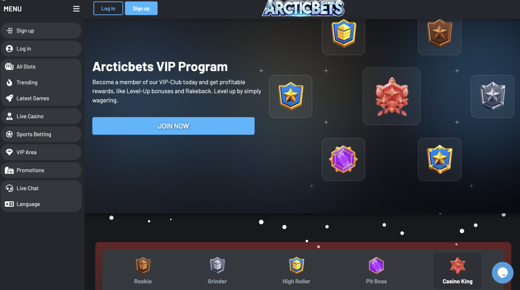 ArcticBet VIP program.