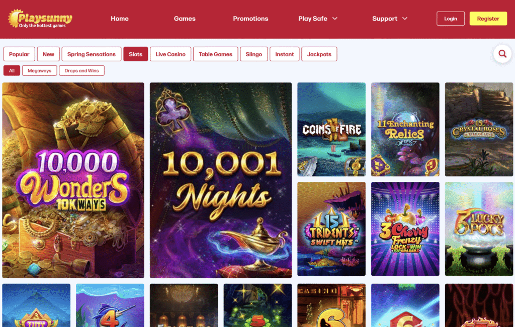 PlaySunny Casino games.