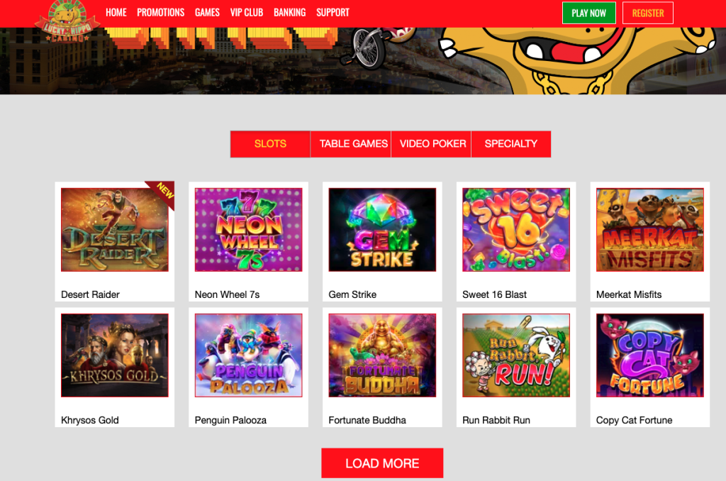 game options at lucky hippo casino
