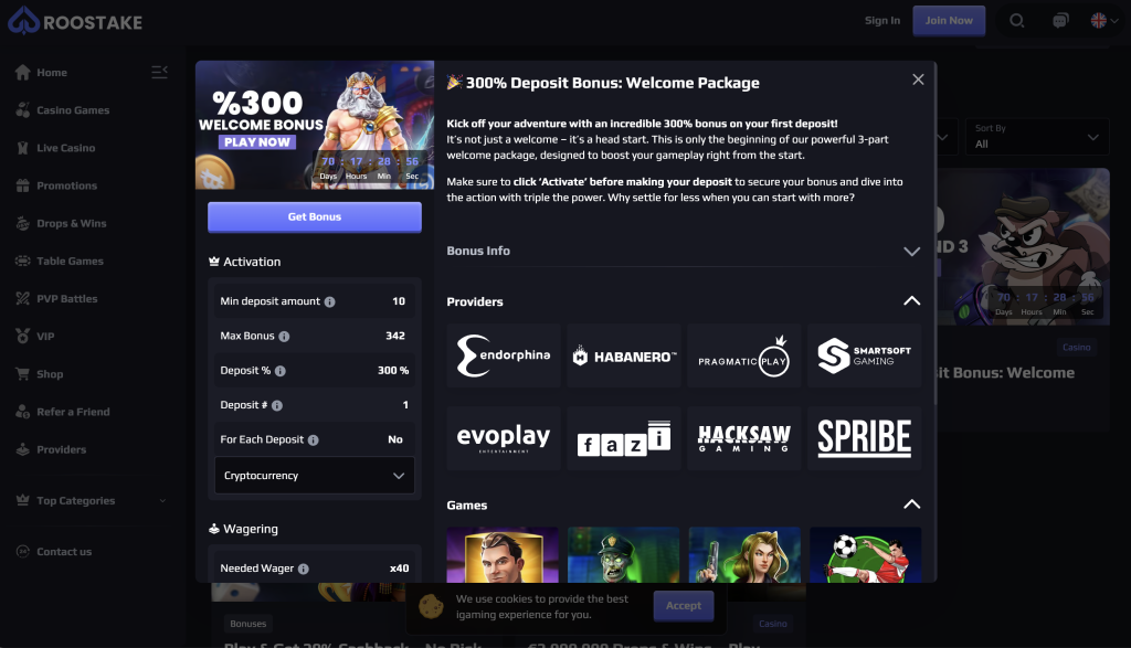 RooStake welcome bonus.