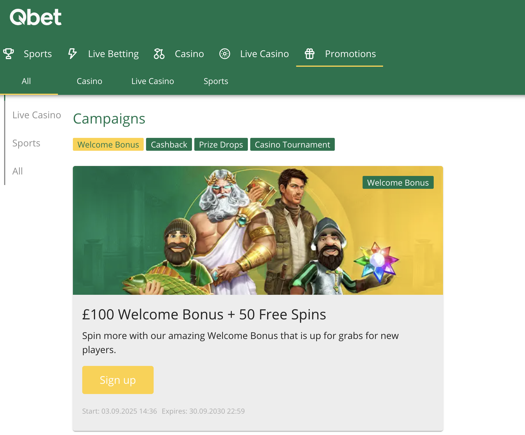 Schermafbeelding van het QBet casino login scherm en lobby op een desktop en mobiel apparaat