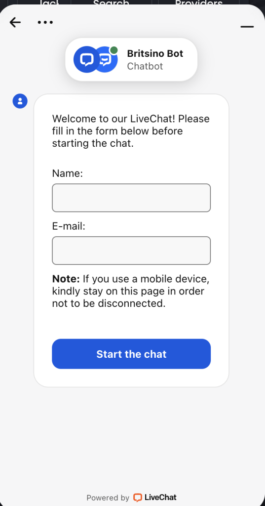 britsino casino 24/7 chatbot