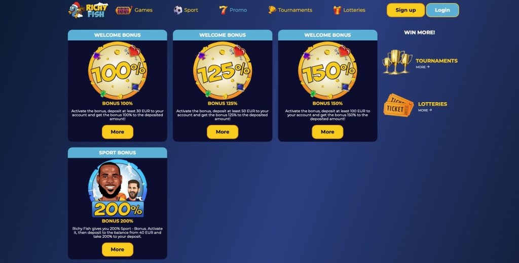 Richy Fish Welcome Promotions