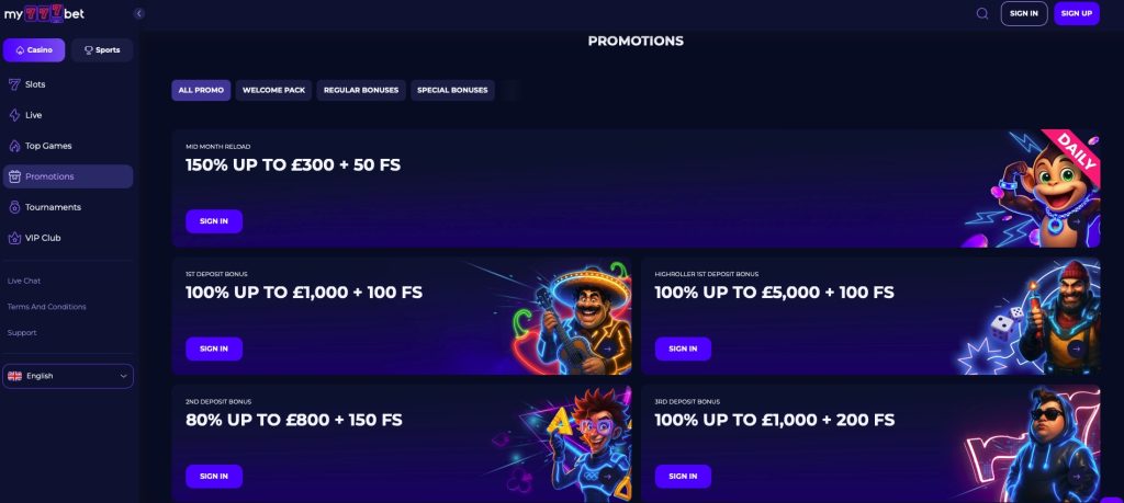 My777bet.com Weekly promotions
