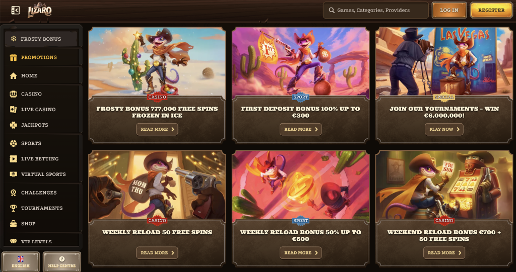 Lizaro Casino Promotions.