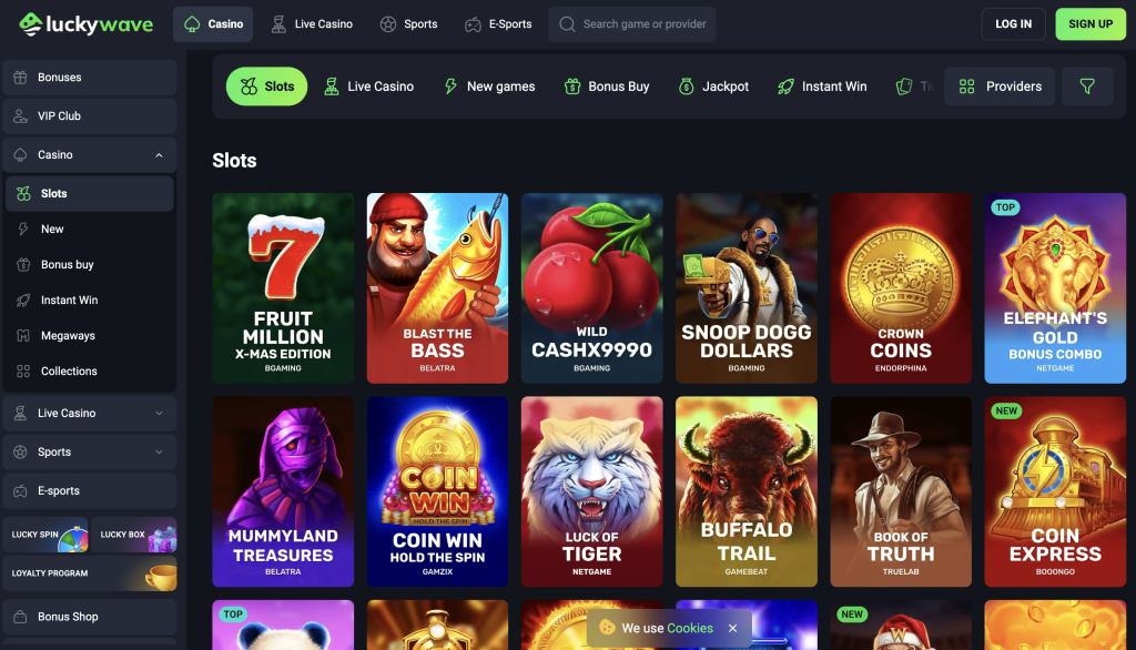 lucky wave casino games