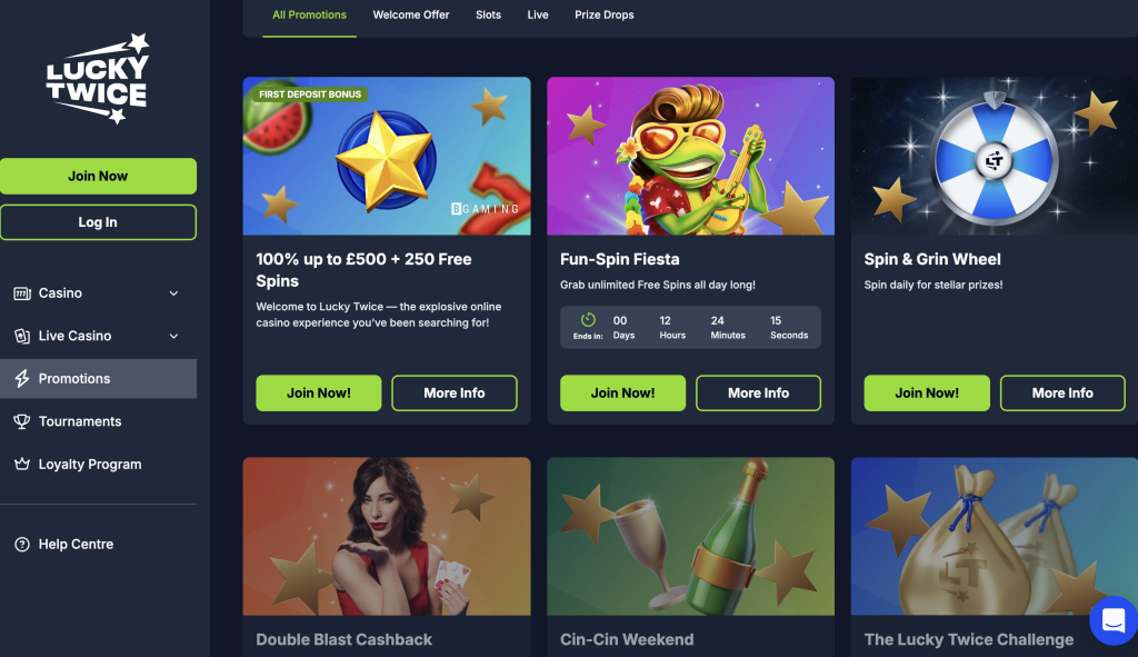 lucky twice casino promotions