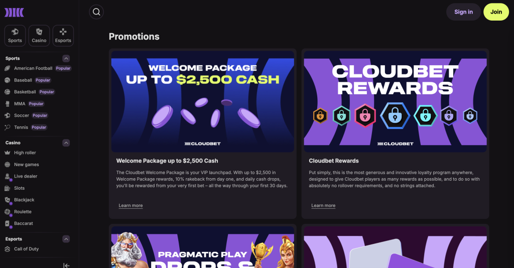 Cloudbet Casino Promotions