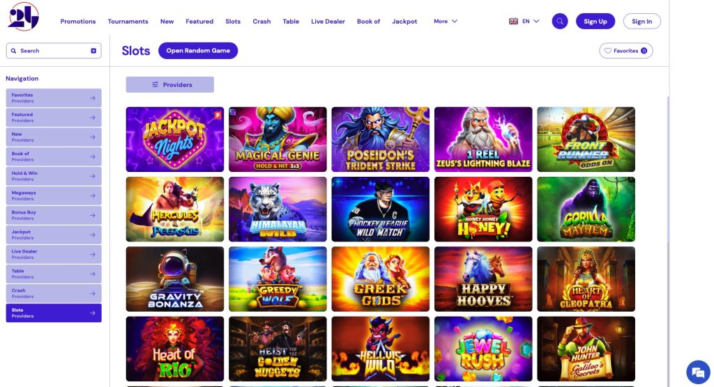 24Play Casino Slots section