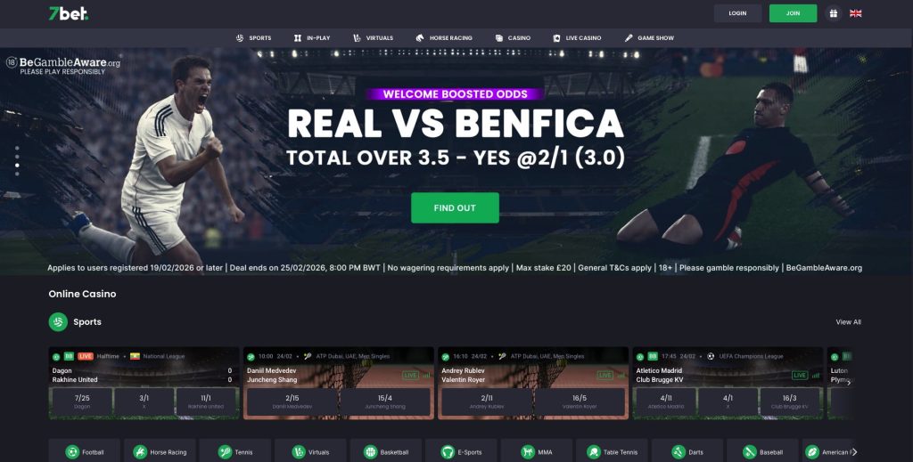 7Bet Casino homepage