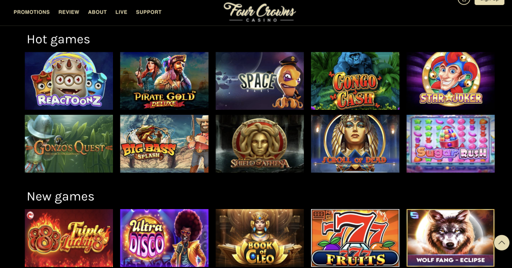 4 Crowns Casino games